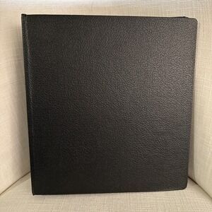 Vtg Columbia NY USA 3-Ring Binder 3" Spine Black Pebbled‎ Heavy Duty Gov't MCM